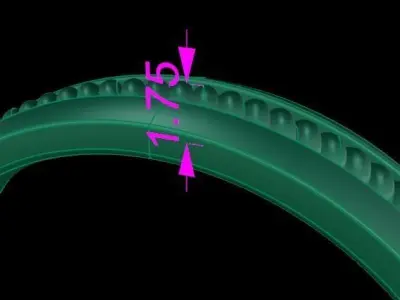 Rope Twist Wedding band Fashion Ring Size7 3D print model