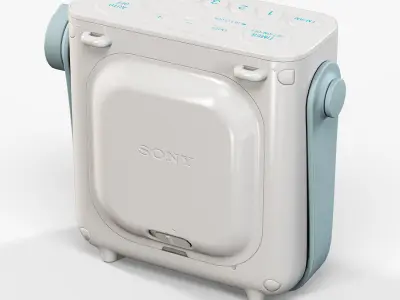 Sony ICF-S80 splash proof shower radio Low-poly 3D model