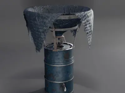 Collection N1 old water tower with barrel on top 3D Model Pack
