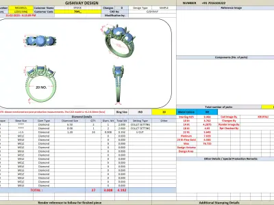 Three Stone Diamond Ring CAD Classic Trilogy Engagement Ring 3D print model