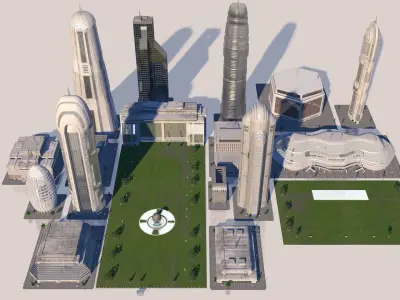 Futurist city pack  3D model