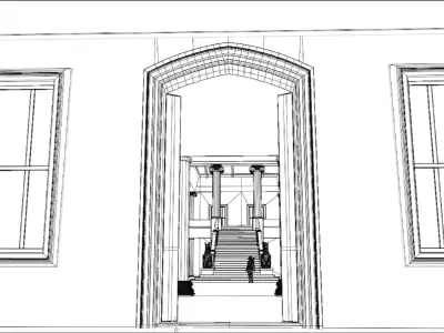 Ancient Roman Government Building Low-poly 3D model