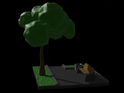 Park bench nature 3D model