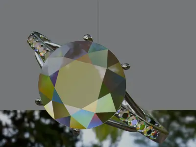 Diamond Engagement Ring 3D print model