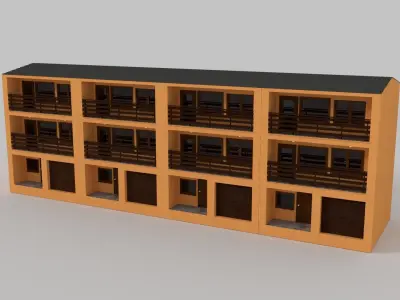 Terraced house 3D model