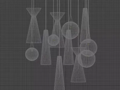Southeast Asian woven chandeliers 3D model