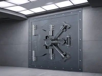 bank vault door Low-poly 3D model