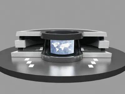 Virtual Tv Studio News Desk  3D model