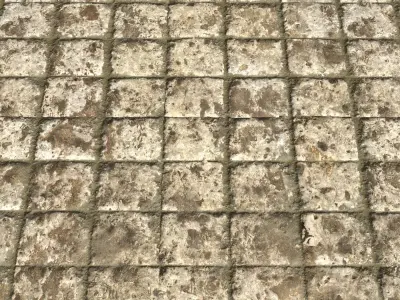 Old stone floor plates seamless PBR 5 3D model