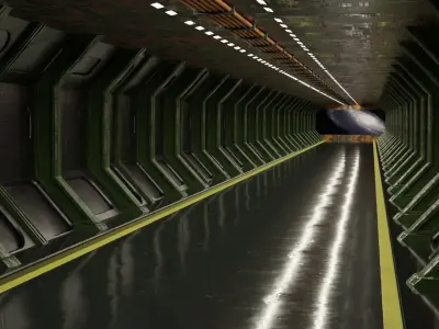 Shi fi Hangar 3D model Low-poly 3D model