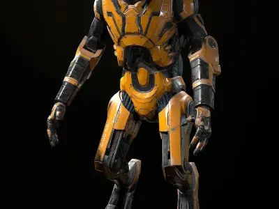 Robot sci-fi  Low-poly 3D model