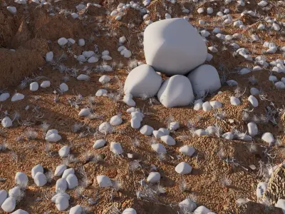 rock and plant 3D model