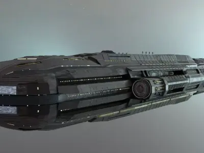 Star Cruiser Highly Detailed SciFi Spaceship with PBR Materials 3D model