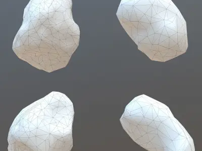 Asteroids- Meteorite 4 pack Low-poly 3D model