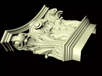 carved pilaster 3D model 12