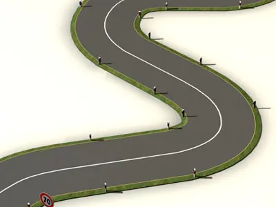 Road with curves 3D model