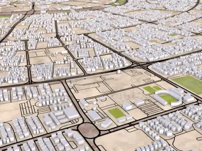 Kuwait City entire Country Low-poly 3D model