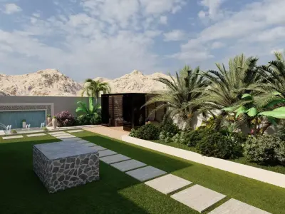 exterior house garden 3D model