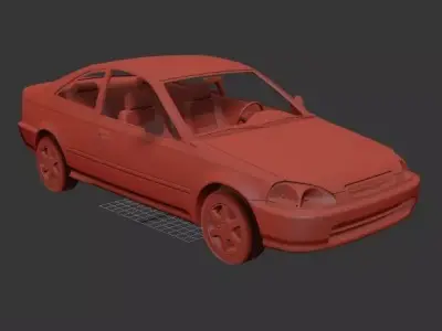 H Civic Mk6 coupe 1996 3D print model