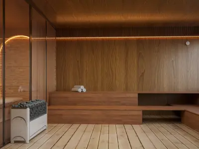 sauna and spa interior 3d model 3D model