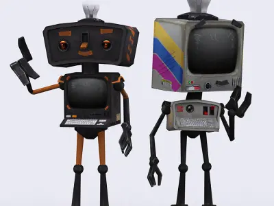 3DRT-Infobots tv robots Low-poly 3D model