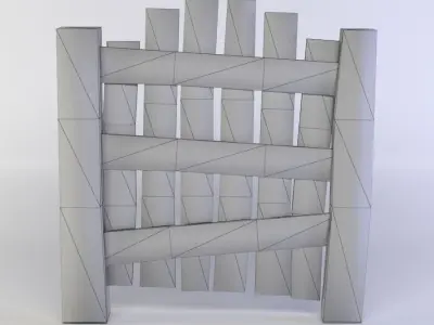 Fence door Low-poly 3D model