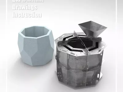 Welding Project Plans Drawings Mold 1 Pot DXF PDF 3D model