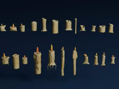 Candle Assets Low-poly 3D model