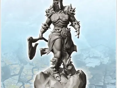 Ares Mars in war gear with ax 2 - Medieval Fantasy Magic Feudal  3D print model