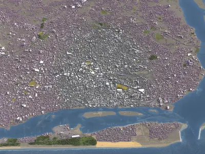 Mangalore - Mangaluru - 3D City Model Low-poly 3D model