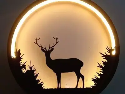 deer lamp for desk - table- wall 3D print model