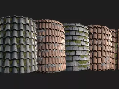 PBR Roof Tile Generator Texture