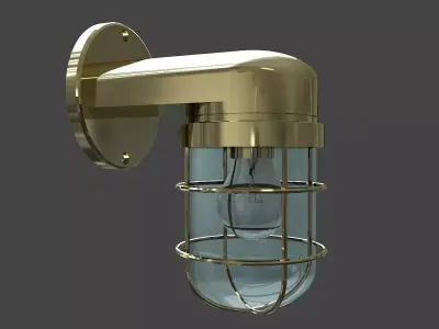 3D Wall mounted bulkhead lamp Low-poly 3D model