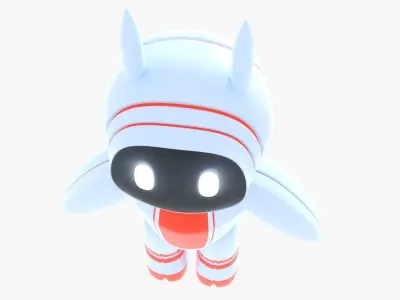 Robot White Red 3D model