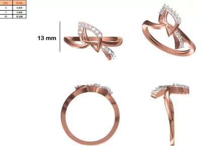 Ladies-Elegant Stone Rings For Womens 29 3D print model