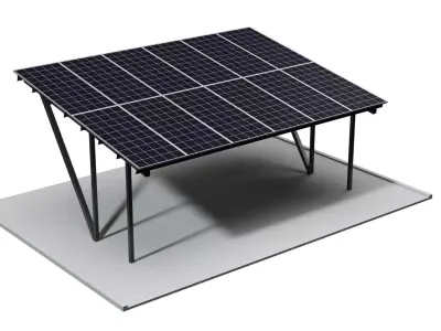 Carport solar panel stand 3D model