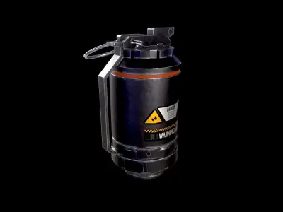 Low Poly Sci-Fi Futuristic Cyberpunk Hand Grenade AR VR Ready Low-poly 3D model