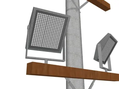 Concrete Lamp Post - Light Pole - Light Post - Street Light 19 3D model