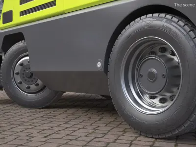  Commercial Truck Wheel Set with Dual Tires Black 