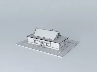 WorkShop house with roof 3D model