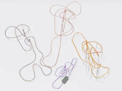 FOUR ROLLERCOASTER 3D Model Pack