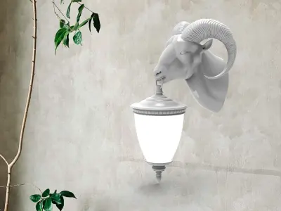 Ram Head Wall Lamp 3D print model