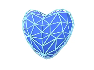 Stylish Heart V4 015 Low-poly 3D model