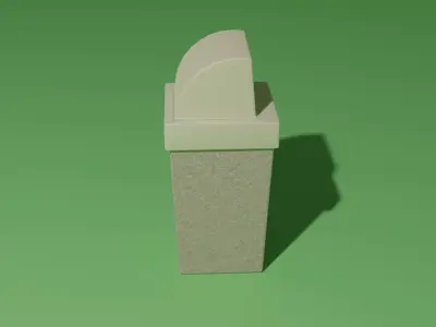 Trash can Low-poly 3D model 8