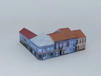 Market in Pilsen with Kosciuszko Street Free 3D model