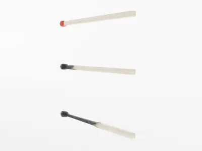 Matches - 3 Versions Low-poly 3D model