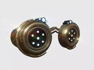 SciFi Glasses G08 Bronze - Character Design Fashion Low-poly 3D model