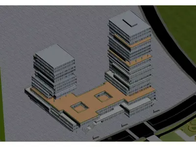 high-rise office building 3D model