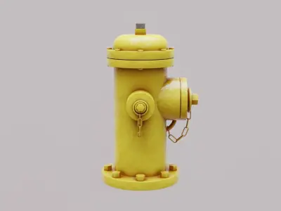 Fire Hydrant Low-poly 3D model