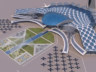 0190 - Airport Building  3D model
